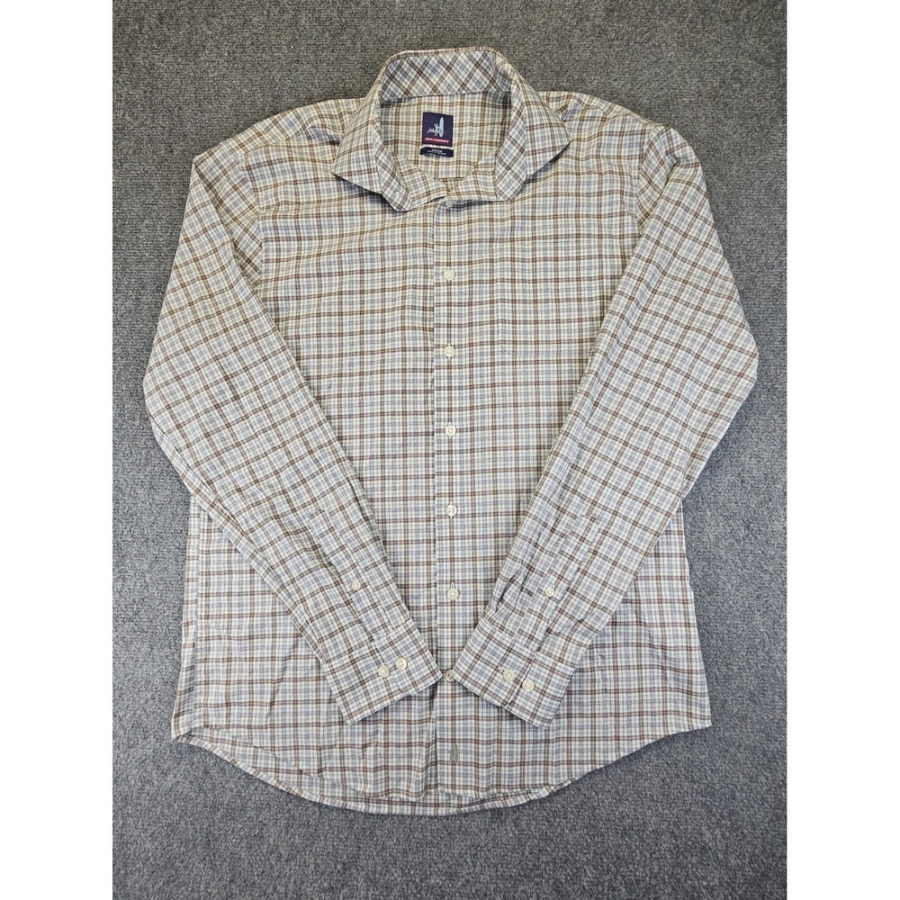 Johnnie-O Prep-Formance Men's M Long Sleeve Button-up Plaid Shirt Medium 1793
